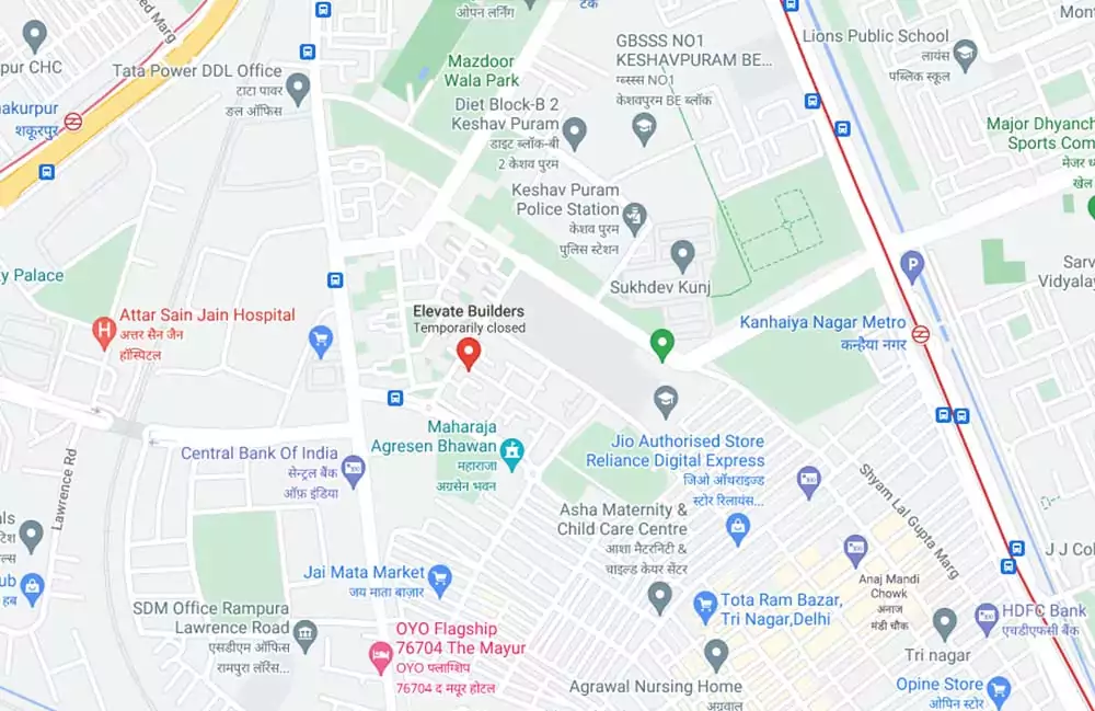 Elevate Homes Delhi 7 Location Map